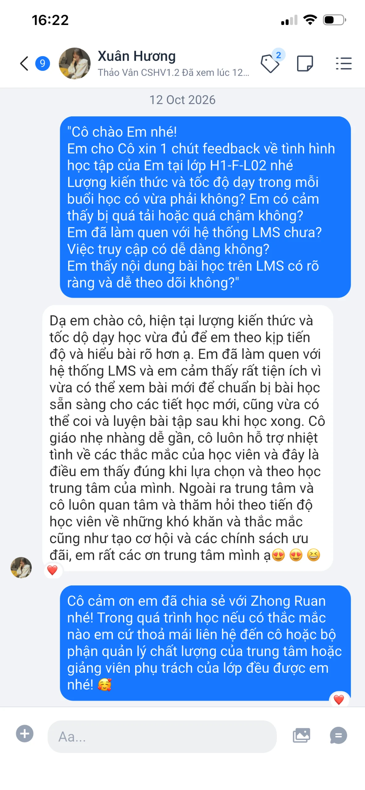 Feedback học viên Zhong Ruan – ảnh 01